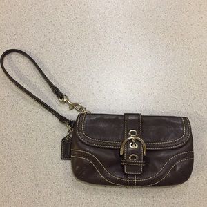 Leather Coach wristlet